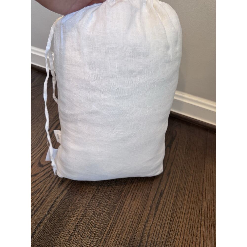Nordstrom 100% Linen Queen White Duvet Cover & 2 Sham Set NEW - Picture 5 of 9